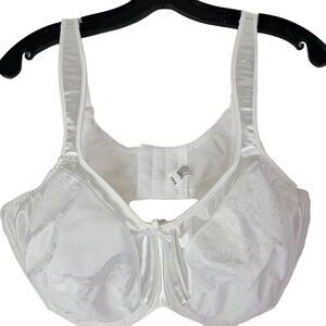 Bali Bra Womens 42D White 3562 Satin Tracings Minimizer Underwire‎ Comfort